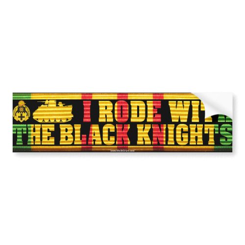 I Rode With the Black Knights M113 Bumper Sticker zazzle_bumpersticker