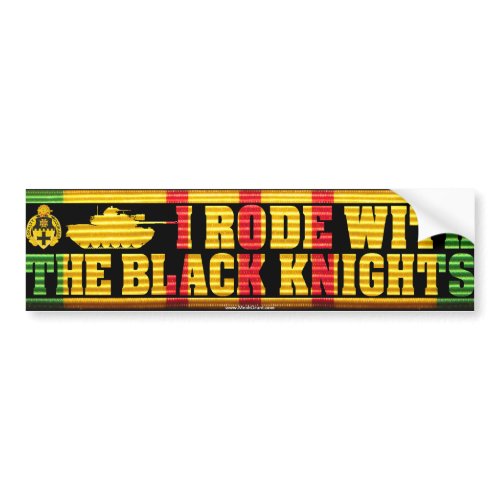 I Rode With the Black Knights M48A3 Bumper Sticker zazzle_bumpersticker
