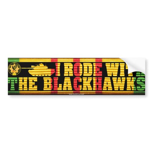 I Rode With the Blackhawks M48A3 Bumper Sticker zazzle_bumpersticker