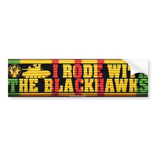 I Rode With the Blackhawks M551 Bumper Sticker zazzle_bumpersticker