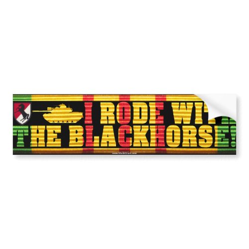 I Rode With the Blackhorse M48A3 Bumper Sticker zazzle_bumpersticker