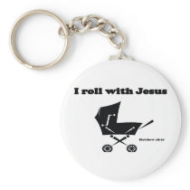 I Roll with Jesus Keychain