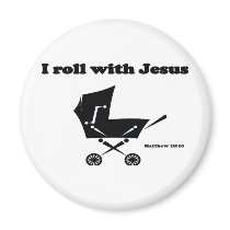 I Roll with Jesus Refrigerator Magnets