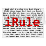 I Rule You Suck Text Design Card