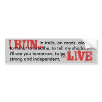 I RUN bumper bumper stickers by daniruns I RUN bumper bumper stickers