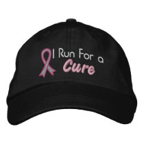 I Run For a Cure - Breast Cancer Embroidered Hat