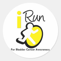 I Run For Bladder Cancer Awareness Sticker