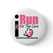 I Run For Breast Cancer Awareness Gifts buttons
