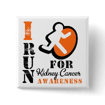 I Run For Kidney Cancer Awareness (Orange) buttons by cancerapparel I Run For Kidney Cancer Awareness (Orange) buttons