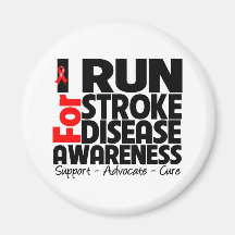 I Run For Stroke Disease Awareness Fridge Magnet