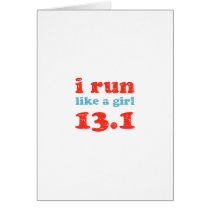 i run like a girl 13.1 greeting cards