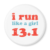 i run like a girl 13.1 magnet
