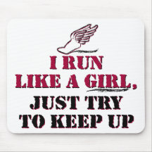 I run like a girl (red) mousepad