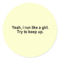 i run like a girl t-shirt stickers by Shirtuosity i run like a girl t-shirt stickers