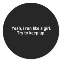 i run like a girl t-shirt stickers