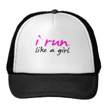 i run like a girl trucker hat