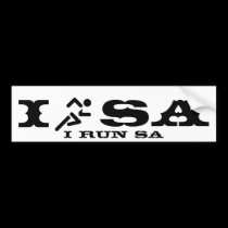 I RUN SA bumper stickers