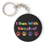 I Run With Beagles Keychain