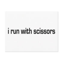 I Run With Scissors postcards by worldsfair I Run With Scissors postcards