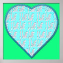 - I Ruv Ru N BLU N Hots Green -SheckShe* Heart- posters