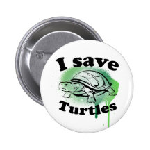 I save Turtles Pinback Buttons