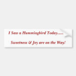I Saw a Hummingbird Bumper Sticker
