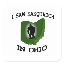 I Saw Sasquatch In Ohio Square Sticker