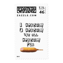 I Scream 4 corndogs Postage Stamps