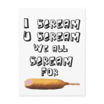I Scream 4 corndogs postcards