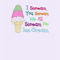 I Scream You Scream IceCream Girl's Ringer T-Shirt
