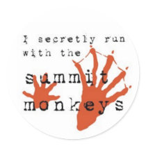 I secretly run with the summit monkeys stickers by avantgame I secretly run with the summit monkeys stickers