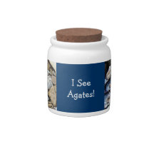 I See Agates! hunters gift jar Sea Rock Collection Candy Dish