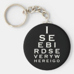 I See Birds Eyechart Basic Keychain