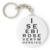I See Birds Eyechart Keychain