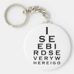 I See Birds Eyechart Basic Keychain