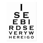 I See Birds Eyechart Postcard