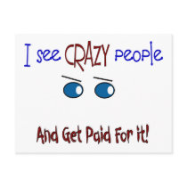 "I see crazy people" postcards