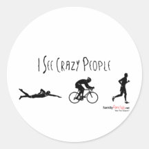 I See Crazy People Round Stickers