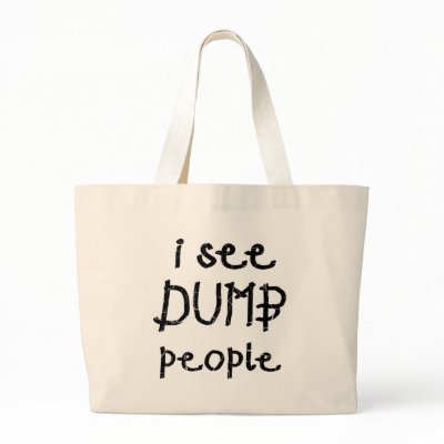 I See Dumb People Canvas Bags by WhiteTiger_LLC