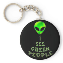 I See Green People Key Chain