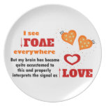 I see love everywhere party plates