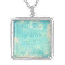 dream, quotations, art, skies, blue, cloud, inspire, cool, motivational, necklace, white, happiness, quote, spiritual, dreams, travel, sky, music, Necklace with custom graphic design