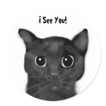 I See You! Jin-Jin Black Cat Sticker