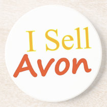 I Sell Avon White Background coasters