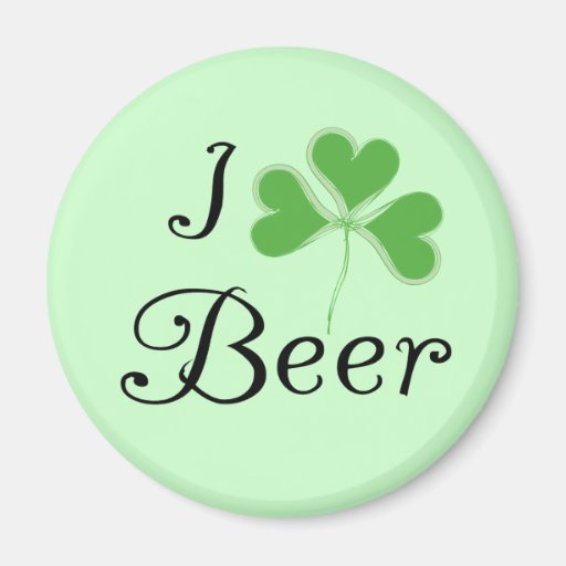 I Shamrock (heart) Beer Magnet