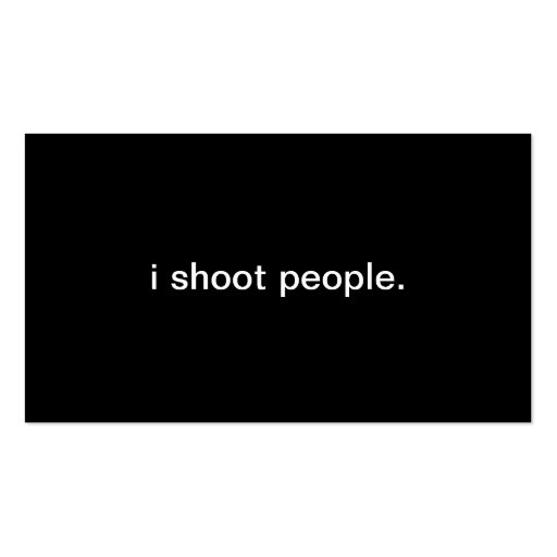 i shoot people. business cards (front side)
