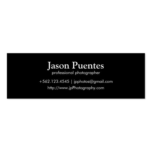 I shoot people - Metallic Paper (photography) Business Cards (back side)