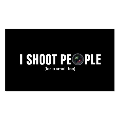 I shoot people - Metallic Paper (photography) Business Card Template (front side)