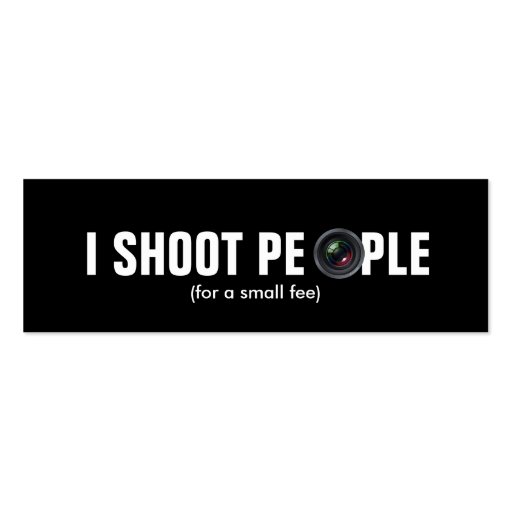 I shoot people - Metallic Paper (photography) Business Cards (front side)