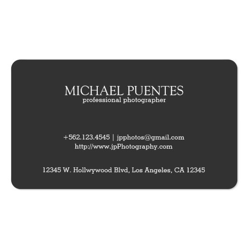 I shoot people - Photography Business Card (back side)